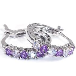 HARAHU CA-21732 Fülbevaló - Ezüst/Lila KP21732