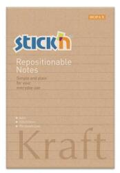 STICK N Öntapadó jegyzettömb, vonalas, 150x101 mm, 100 lap, STICK N Kraft Notes (21641) - fodicoaruhaz