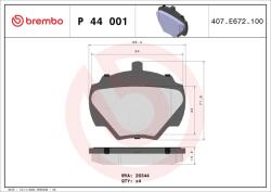 BREMBO set placute frana, frana disc BREMBO PRIME LINE P 44 001 (P 44 001)