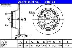 ATE Disc frana ATE 24.0110-0174.1 (24.0110-0174.1)