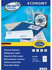 AVERY Europe100 ELA040 63, 5x38, 1mm univerzális 2100db-os etikett (ELA040) - bestbyte