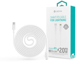 DEVIA Smart Series 20W PD Lightning/Type-C adat-és töltőkábel 1m - fehér