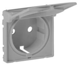 Legrand Valena Life 2P+F aljzathoz burkolat, csapófedéllel alumínium (754842) (754842)
