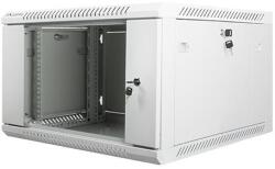 Lanberg 19" fali rack szekrény 6U 600x600mm - szürke (WF01-6606-10S) (WF01-6606-10S) - xupe