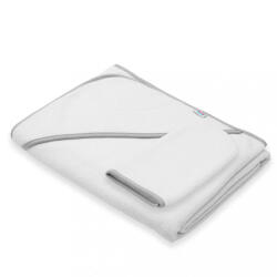  Gyermek frottír törölköző és kapucnival New Baby BASIC 100x100 fehér-szürke