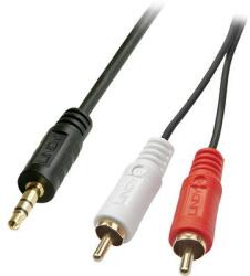 Lindy RCA / Jack Audio Csatlakozókábel [2x RCA dugó - 1x Jack dugó, 3, 5 mm-es] 1.00 m Fekete (35680) (35680)