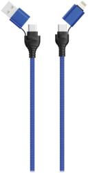 2GO USB-C/USB-A apa - USB-C/Lightning apa Adat és töltő kábel - Kék (1, 2m) (797368) (797368)