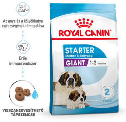 Royal Canin Giant Starter Mother & amp; Babydog - száraz táp óriás testű vemhes szuka és kölyök kutya részére 2 hónapos korig (2 x 15 kg) 30kg (246736)