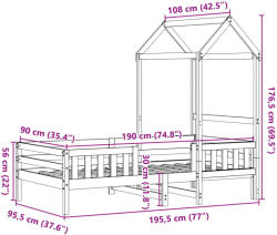 vidaXL Faház Ágy - Gyermekágy - 90x190 cm (3282167)