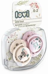 LOVI Lovi, Wild Soul Girl, suzeta dinamica din silicon, 0-2 luni, 2 buc
