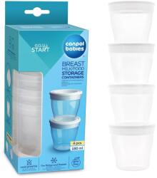 Canpol babies Canpol babies, recipient pentru stocarea laptelui matern si hranei, 180 ml, 4 buc