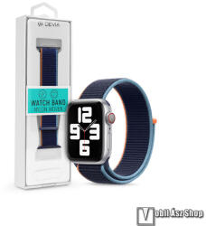 DEVIA NYLON WOVEN okosóra szíj - SÖTÉTKÉK - szövet, tépőzáras - APPLE Watch Series 1/2/3 42mm / 4/5/6/SE 44mm / 7/8/9 45mm / Ultra / Ultra 2 49mm
