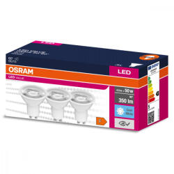 OSRAM 3PAK LED izzó GU10 4.5W = 50W 350lm 4000K semleges 60° OSRAM ÉRTÉK (4058075600126)