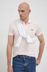 Lacoste pamut póló rózsaszín, sima - rózsaszín XL