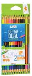 Junior Creioane colorate JUNIOR triunghiulare duble 12 buc