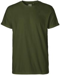 Neutral Férfi póló felhajtott ujjakkal organikus Fairtrade biopamutból - Military | S (NE-O60012-1000278360)