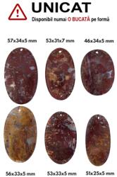  Pandantiv Fosil Palmier Oval cu Gaura - 46-57 x 25-43 5-7 mm