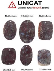  Pandantiv Fosil Palmier Oval - Dreptunghi cu Gaura - 37-52 x 29-37 x 4-6 mm