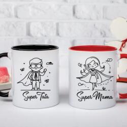 Gravolo Set 2 Cani Cuplu Personalizate cu Super Mama Super Tata (C1254)