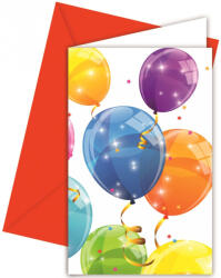 Procos Sparkling Balloons, Lufis Party Meghívó 6 db-os (PNN88153)