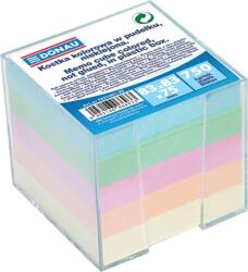 Donau Cub hartie cu suport plastic, 92x92x82mm, DONAU - hartie culori pastel asortate (DN-7491001-99) - officeclass