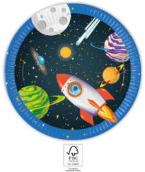 Procos Rocket Space, Űr papírtányér 8 db-os 23 cm FSC (PNN93733)