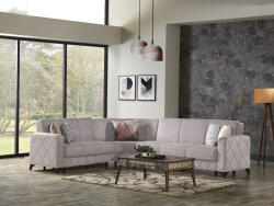  Coltar Kayra 310x90x250 cm Lada Depozitare Tapitat Catifea Nuanta Bej (C2725-6731) Canapea
