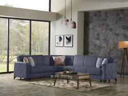  Coltar Kayra 310x90x250 cm Lada Depozitare Tapitat Catifea Nuanta Gri Inchis (C2727-9369) Canapea
