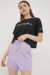 Fila rövidnadrág női, lila, sima, magas derekú - lila S