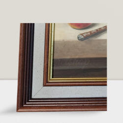 Keretshop 5 cm Barna-fehér betétes 30*40 cm (KS325911)