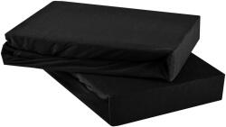 EMI fekete 100% pamutjersey gumis lepedő: Lepedő 200 x 220 cm