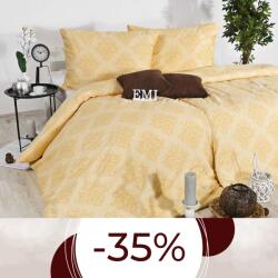 EMI Exclusive ornament sárga szatén ágyneműhuzat: Standard egyszemélyes szett 1x (200x140) + 1x (90x70) cm