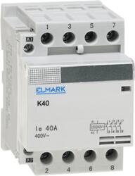 ELMARK K Széria Moduláris Mágneskapcsoló K40 25A 230 2No+2Nc (23410)