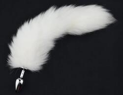 Guilty Toys Dop Anal Small cu Coada Arctic Fox Tail, Argintiu/Alb, Guilty Toys, Glamour