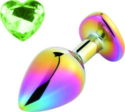 Guilty Toys Dop Anal Rainbow Buttplug Medium, Heart Shape, Piatra Verde Deschis, Guilty Toys