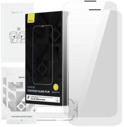 Baseus 048663 Baseus Corning Apple iPhone 13 / 13 Pro Karcálló, ütésálló kijelzővédő üvegfólia, beépített porszűrővel, 2 db-os csomag, átlátszó (048663)