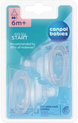 Canpol babies Canpol babies, EasyStart, tetina din silicon, curgere medie, gat larg, 2 buc