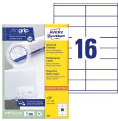 Avery Etikett AVERY 3423 105x35mm univerzális 1600 címke/doboz 100 ív/doboz (3423) - nyomtassingyen