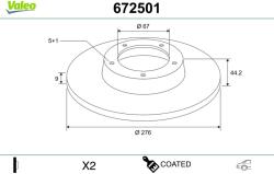 VALEO Disc frana VALEO 672501