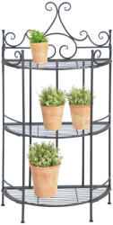 Esschert Design Összecsukható ívelt kovácsoltvas virágtartó állvány, 3 polcos, 114 cm (BPH88) - kertesotthonbolt