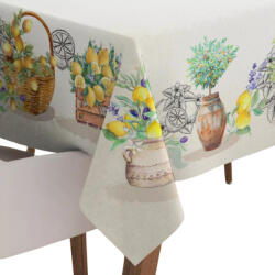 Kert és Otthon Mediterrán citromos pamut asztalterítő, 140 x 240 cm (2365-140X240)