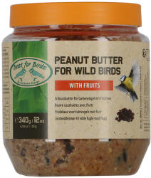 Esschert Design Gyümölcsös mogyoróvaj madáreleség újrahasznosított üvegben, 340 g (FB936) - kertesotthonbolt