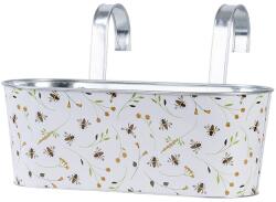 Esschert Design Méhecske mintás fém virágláda, akasztó füllel, 39 cm (BEE038) - kertesotthonbolt