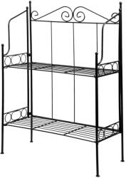 Esschert Design Kovácsoltvas virágtartó állvány, 2 polcos, 56, 5 x 79, 5 cm (BPH150)