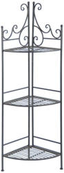 Esschert Design Összecsukható kovácsoltvas virágtartó állvány, sarokba helyezhető, 3 polcos, 114 cm (BPH86)