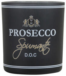 Mars & More Üveg teamécses tartó, Prosecco felirattal, fekete, 8 cm (XMWLWCZPS)