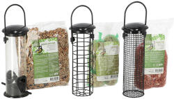 Esschert Design Teljes madáretető készlet madáreledellel, 3 db-os (FB914) - kertesotthonbolt