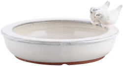 Esschert Design Kerámia madáretető és itató tál, törtfehér (FB421-T) - kertesotthonbolt