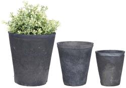 Esschert Design Terrakotta virágcserép szett, szürke, 3 db-os (AT31)