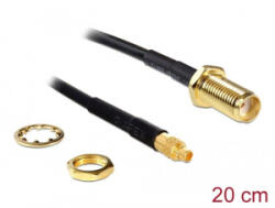 Delock antenna kábel SMA anya válaszfali csatlakozóval apa MMCX-csatlakozó 20cm (88580) (88580) - aqua